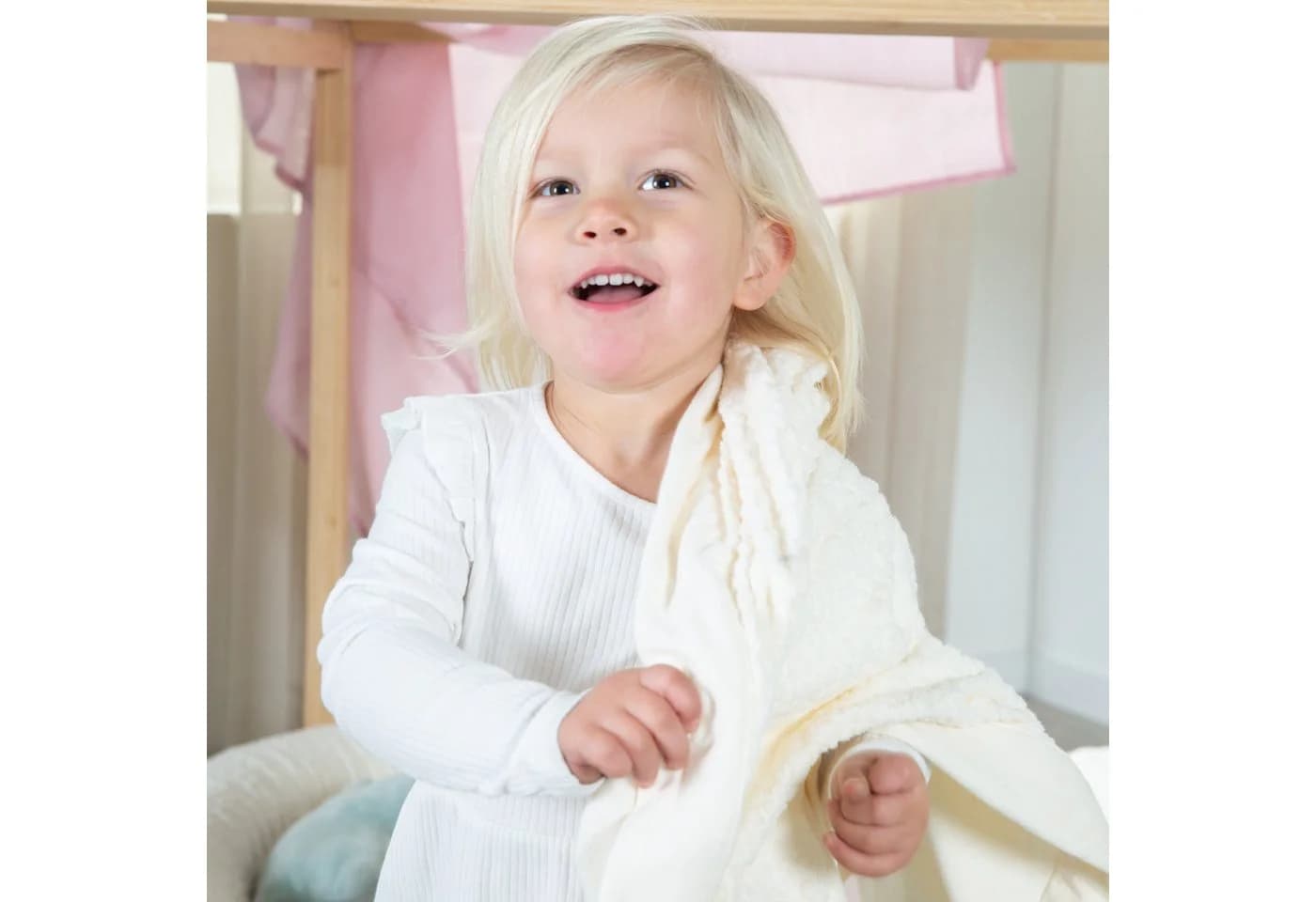 roba Babydecke Seashells Oyster GOTS zertifiziert Weiss