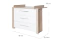 roba® Wickelkommode Malo Modern Weiß Lackiert Artisan Eiche 3 Schubladen Bild 3