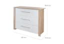 roba® Wickelkommode Malo Modern Weiß Lackiert Artisan Eiche 3 Schubladen Bild 4