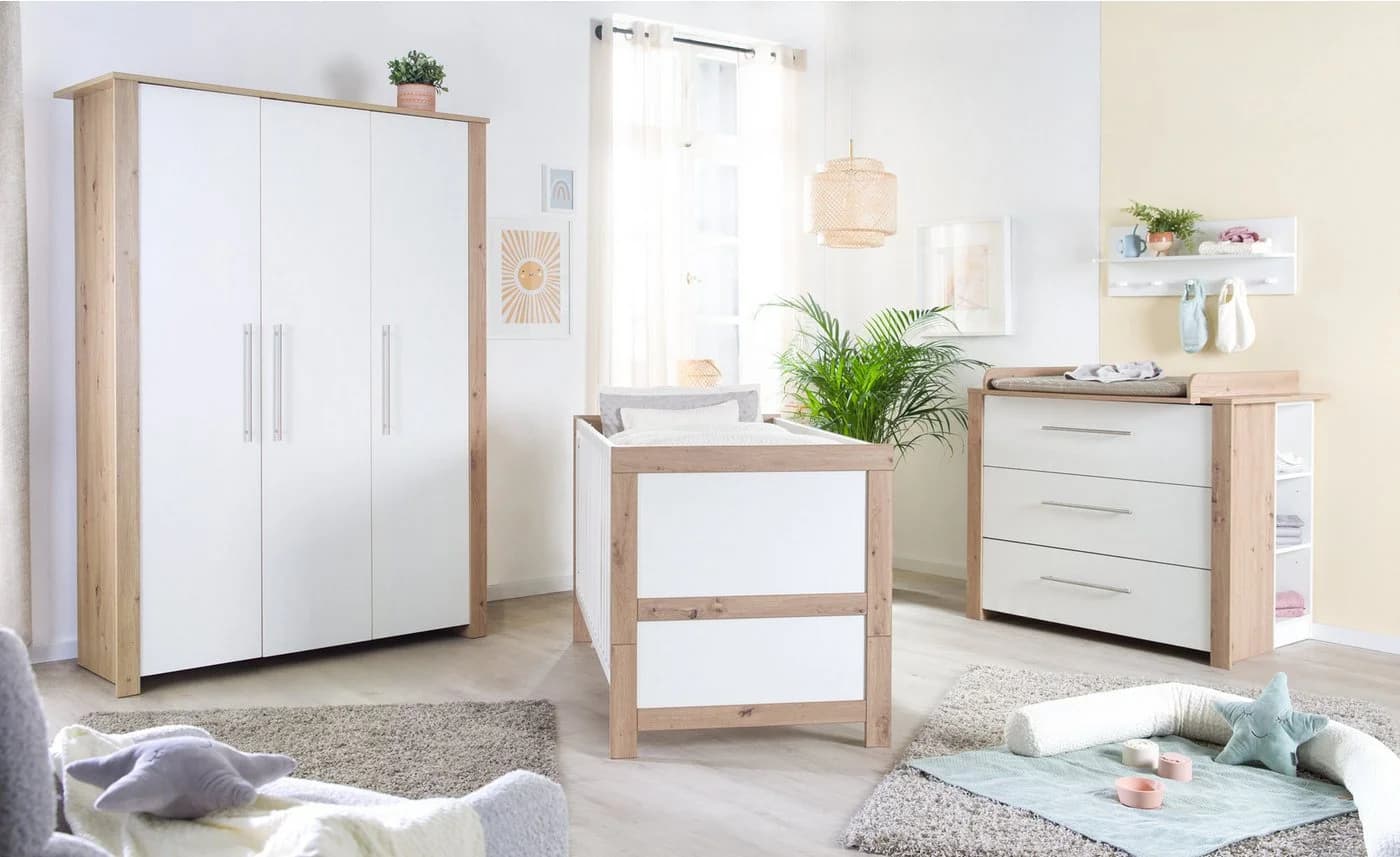 roba® Babyzimmer-Komplettset Malo 3-teilig Weiß Sonoma Eiche - Bild 2