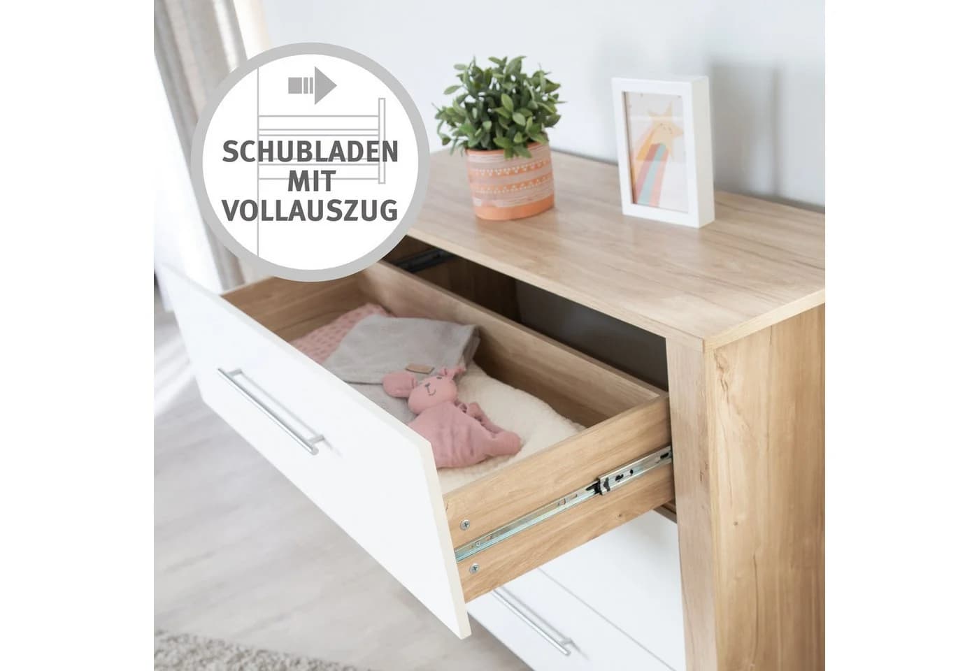 roba® Babyzimmer-Komplettset Malo 3-teilig Weiß Sonoma Eiche - Bild 3