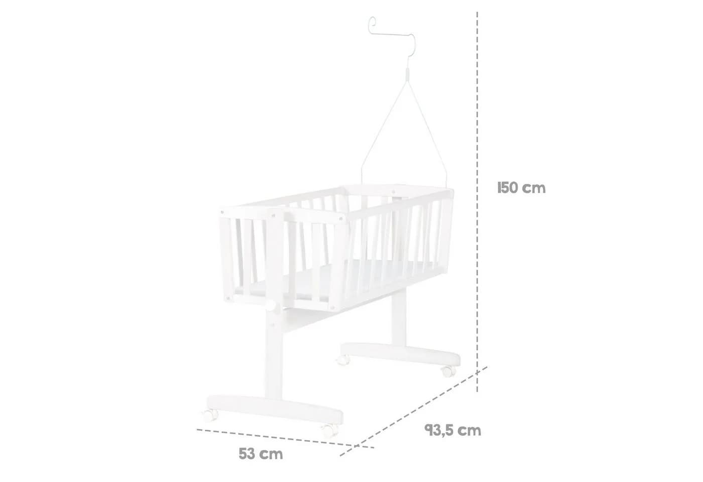 roba® Stubenbett Komplettwiegenset "Little Stars" Weiß/Grau - Bild 5