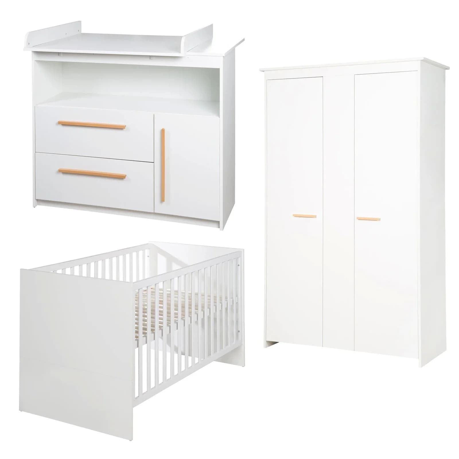 roba® Babyzimmer-Komplettset Lilo 3-teilig - Weiß - Holz