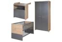 roba® Babyzimmer-Komplettset Anna - 3-teilig - Anthrazit mit Eiche-Dekor Bild 1