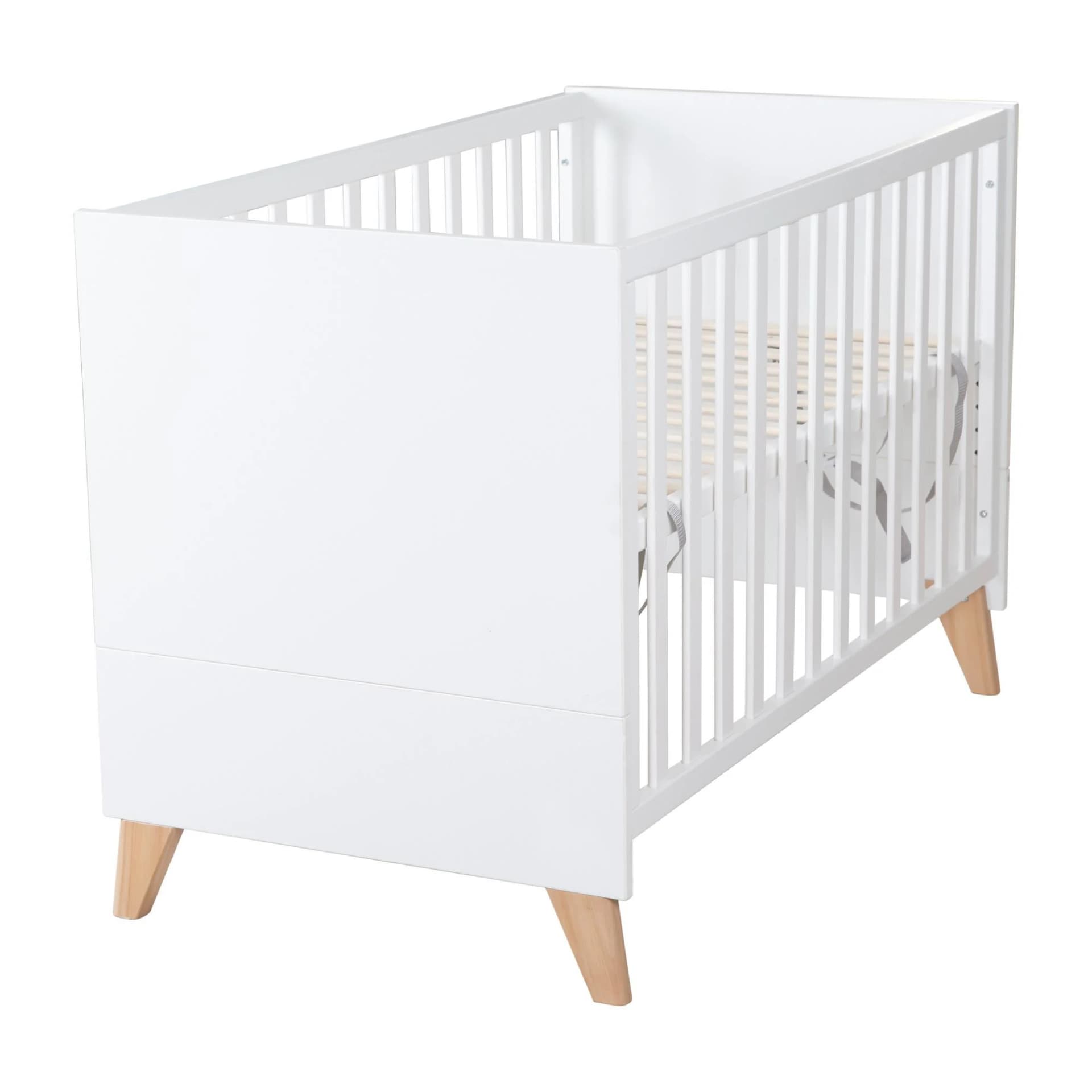 roba® Babybett Leon Weiß 60x120 cm höhenverstellbar