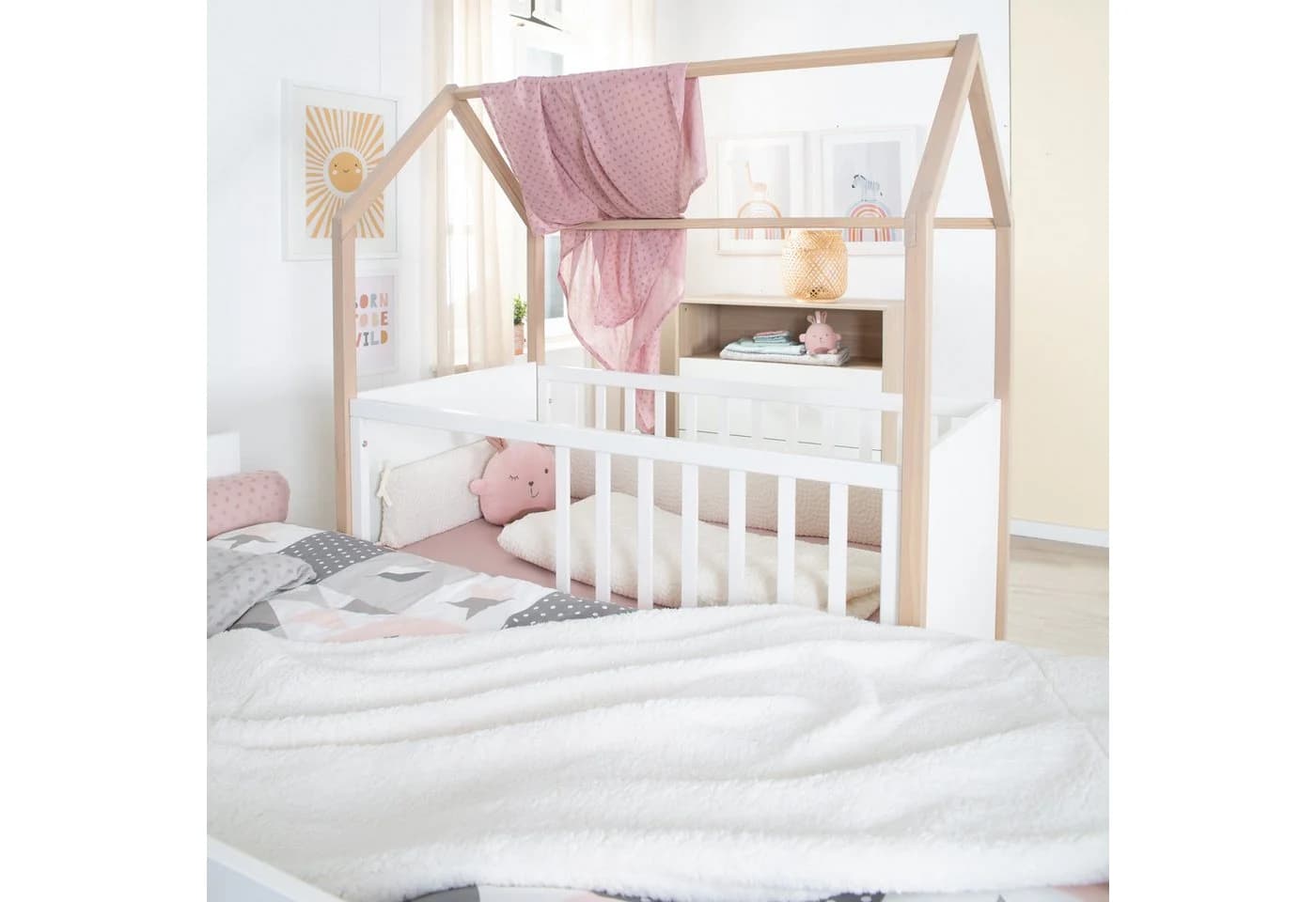 roba® Babymöbel-Set Cabane 2-tlg. Weiß mit Eichen-Dekor - Bild 3