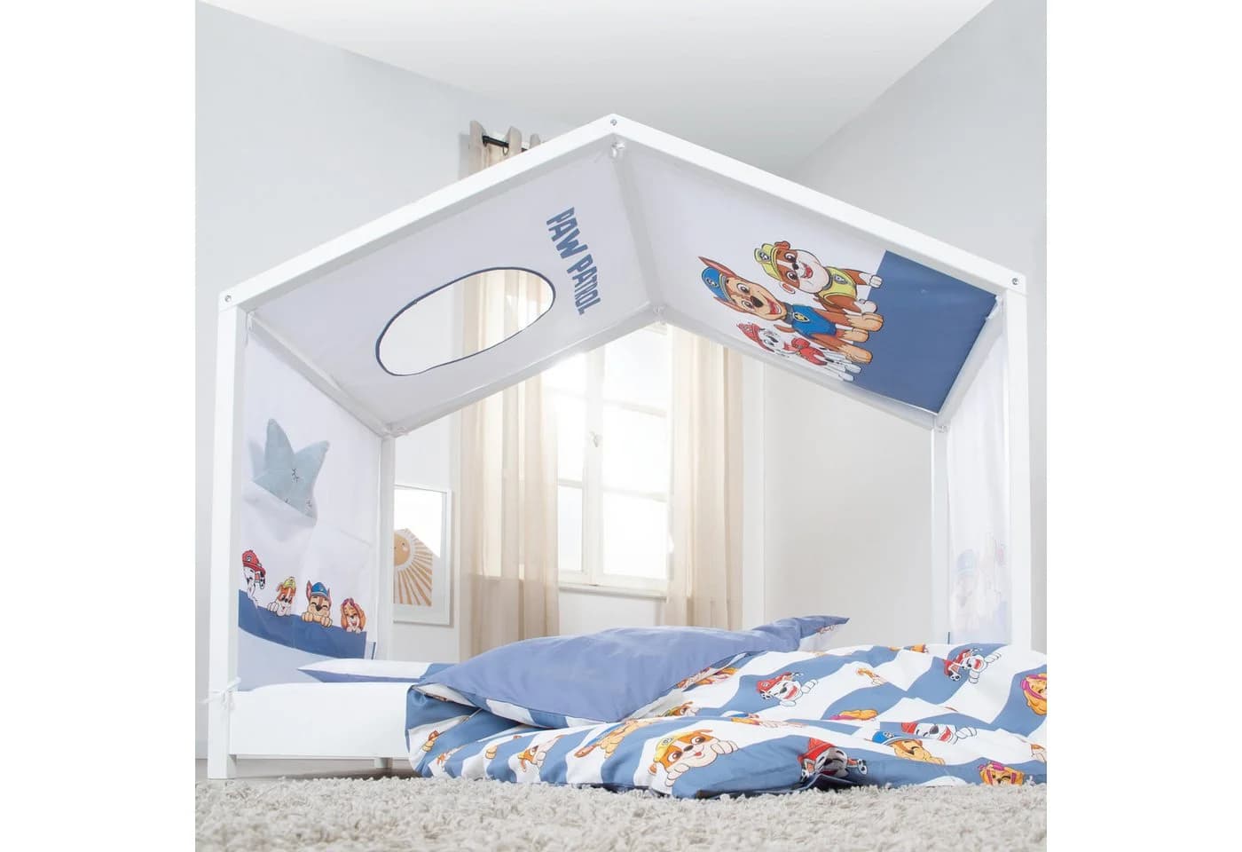 Betthimmel für Kinderzimmer - Grau, Peppa Pig, Paw Patrol