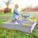 roba Sandkasten mit Matschküche Grau Massivholz Bild 4