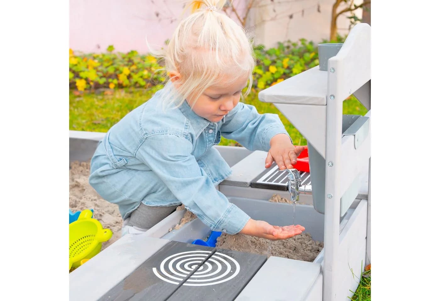 roba Sandkasten mit Matschküche Grau Massivholz - Bild 5