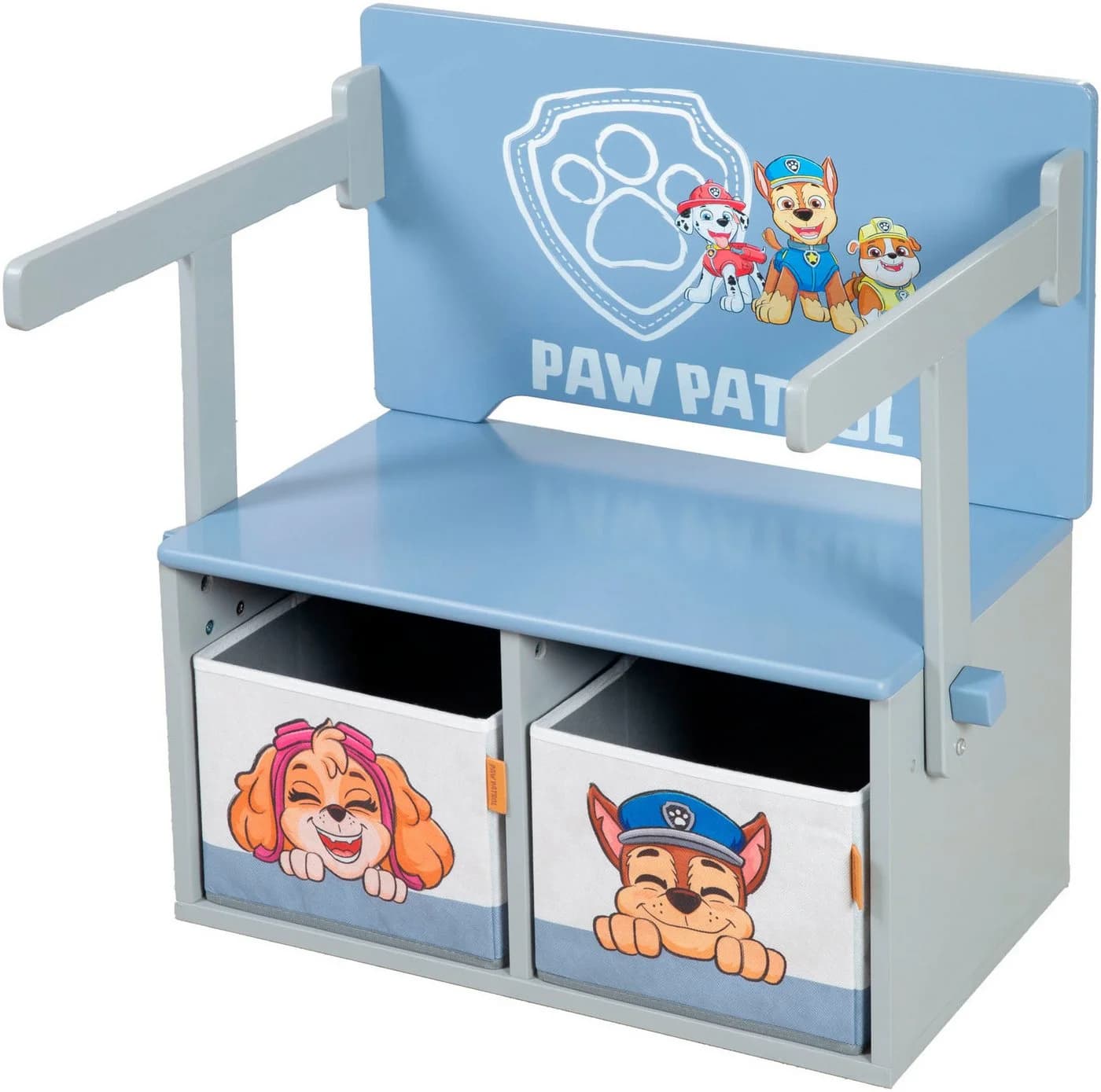 ROBA Paw Patrol Sitzbank Blau mit 2 Aufbewahrungsboxen