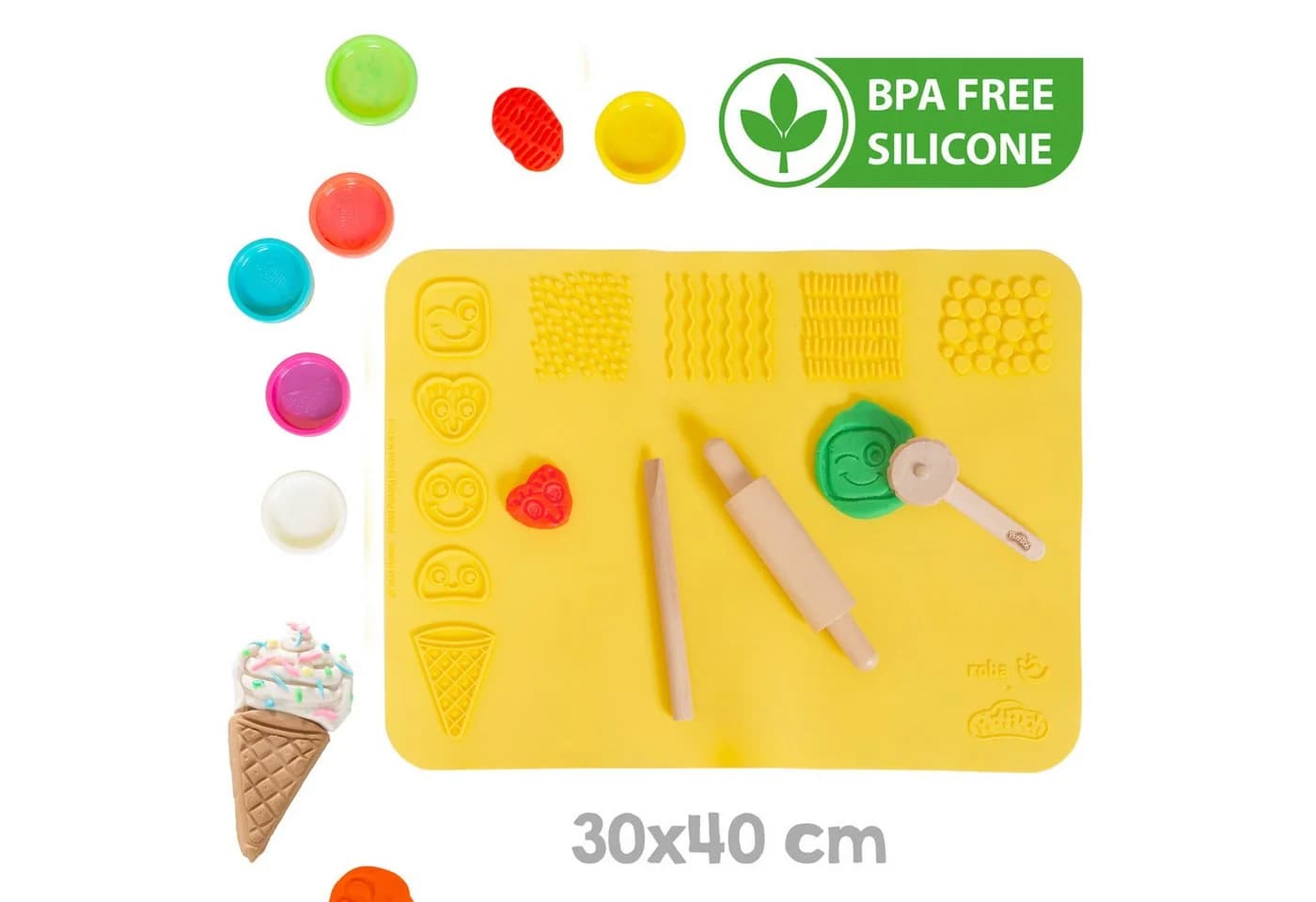 roba® Knete roba x Play-Doh Nachhaltiges Spielset XXL mit 12 Dosen & 3D-Matte - Bild 5