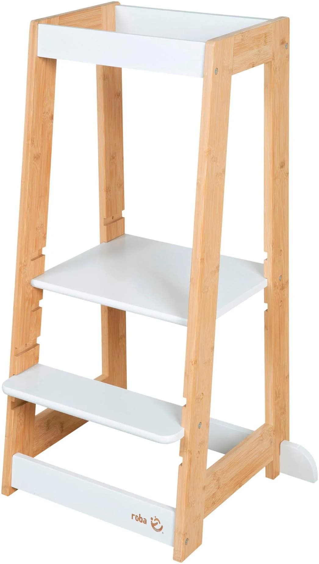 ROBA Lernturm Bambus Kindertritthocker Weiß Bambus - Bild 2