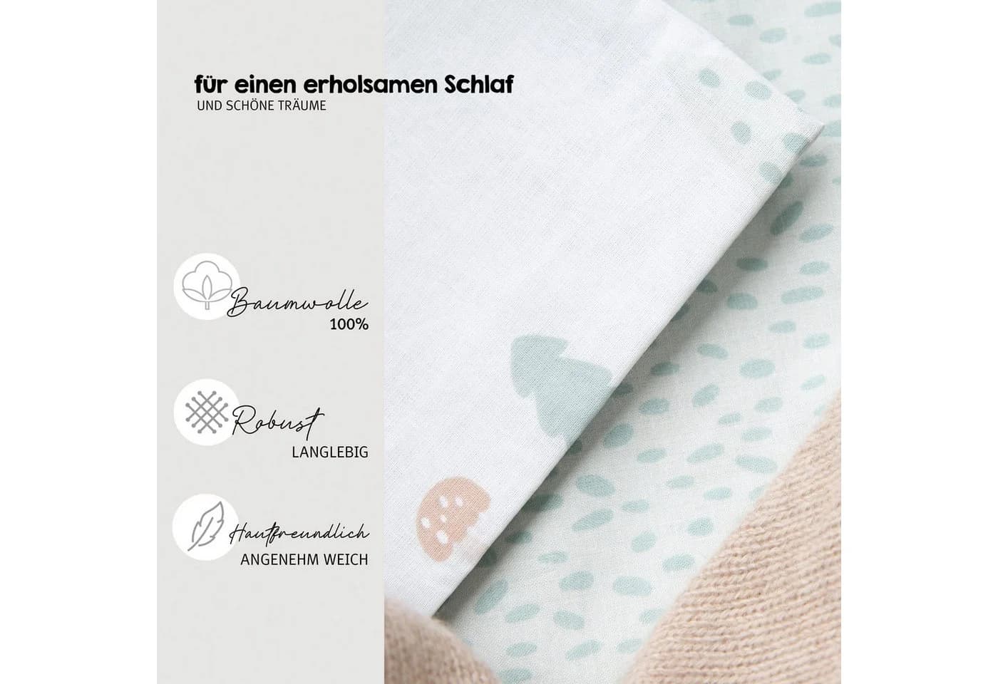roba Babybettwäsche Woodland Buddies Pastellgrün 2-teilig - Bild 5