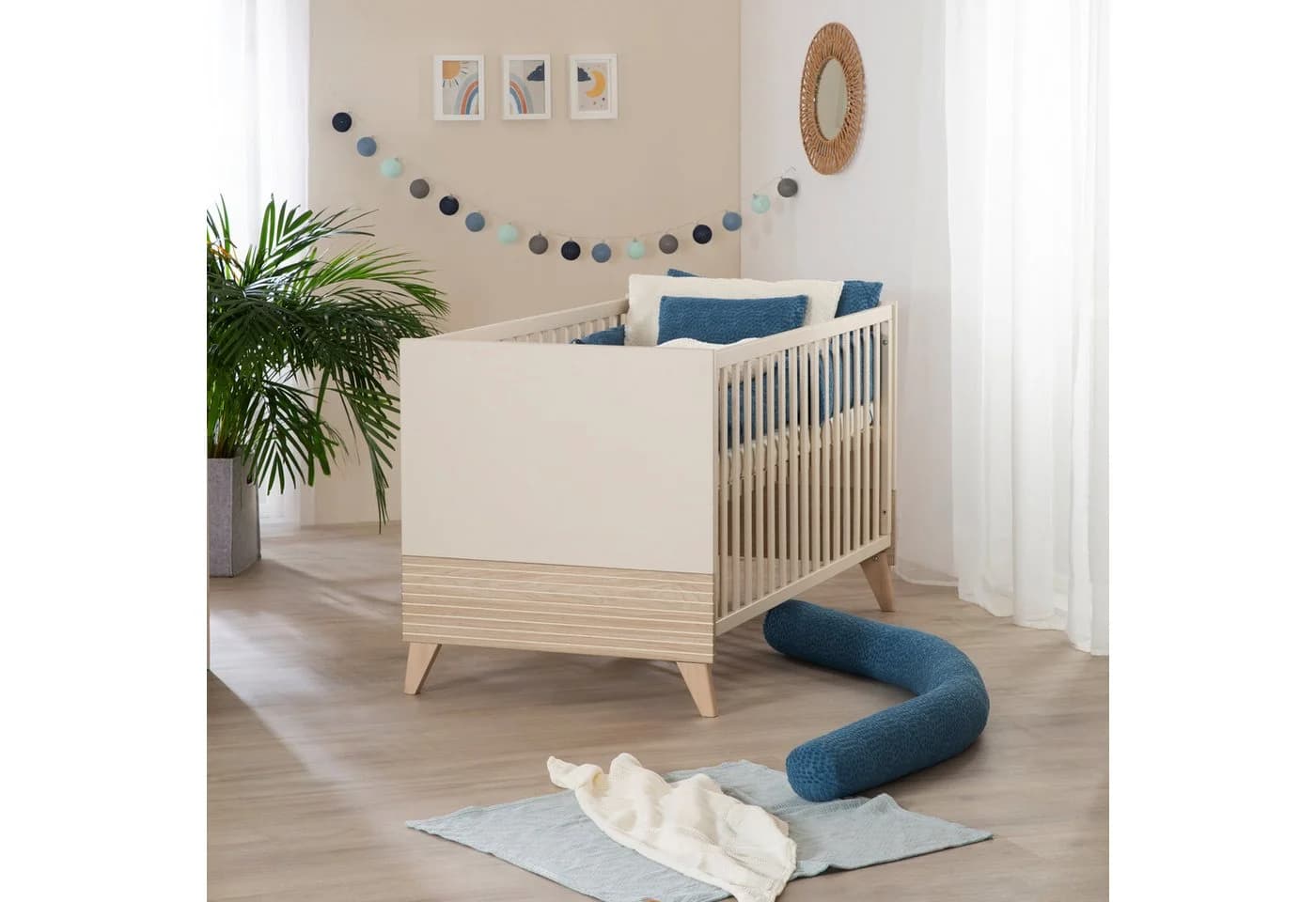 roba® Babybett Sidney Mitwachsendes Gitterbett Beige - Bild 1