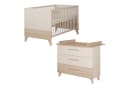 roba Babymöbel-Set Sidney 2-tlg. Beige Eiche Massivholz Bild 1