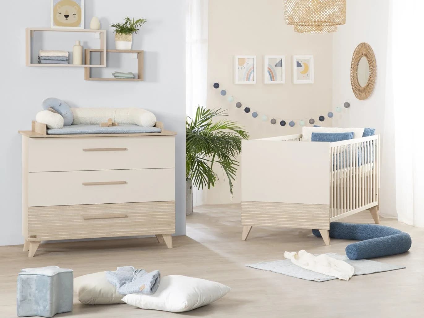 roba Babymöbel-Set Sidney 2-tlg. Beige Eiche Massivholz - Bild 2