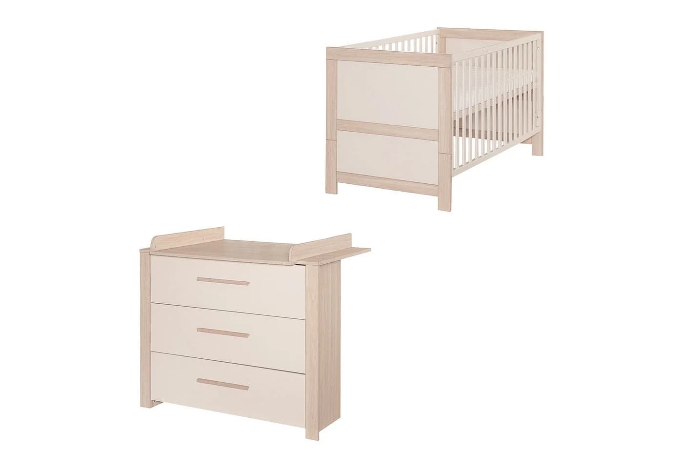 roba® Babymöbel-Set Momo Beige Holz