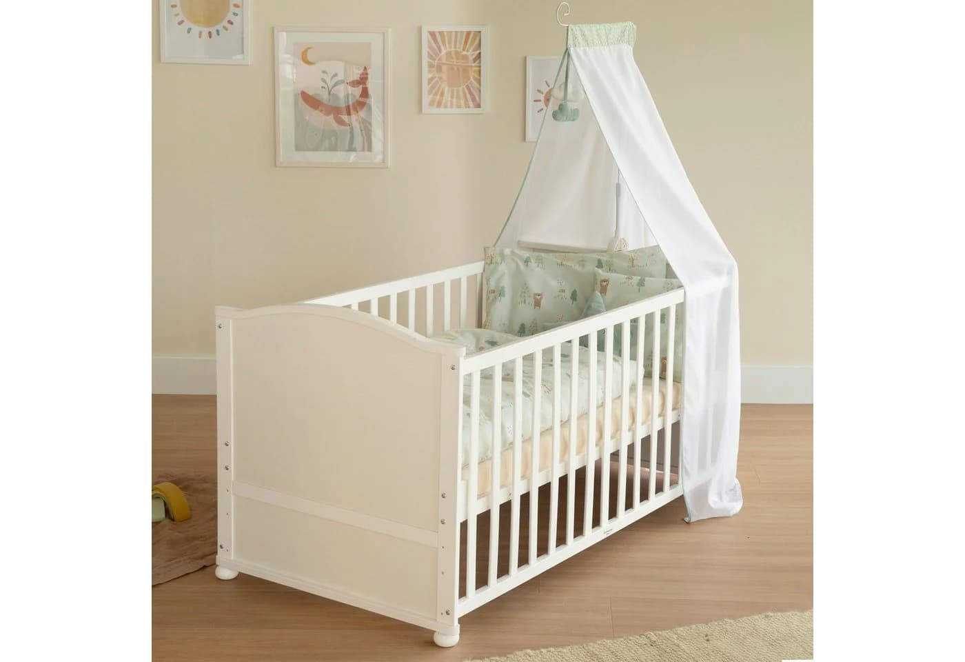 roba® Komplettbett Woodland Buddies - Umbaubares Babybett Weiß - Bild 5