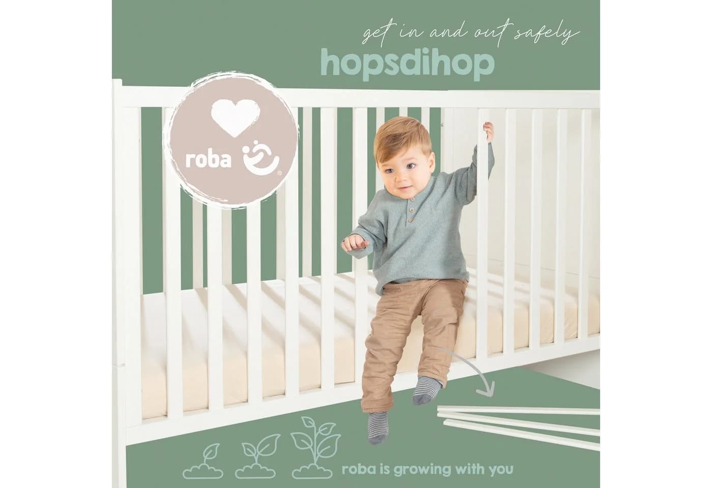 roba® Babybett Leon - Babybett mit 3 Schlupfsprossen & 3-fach höhenverstellbar - Bild 3