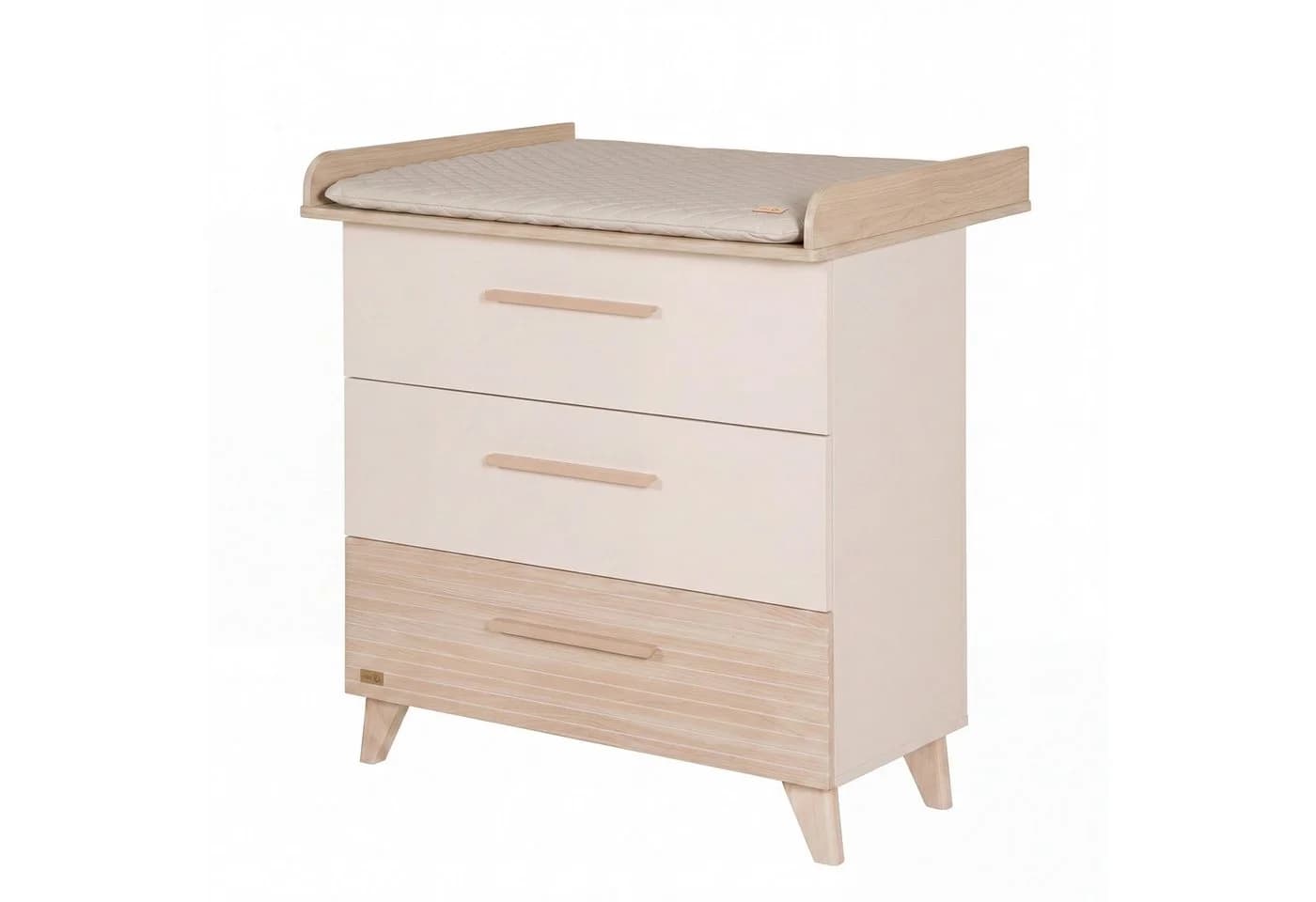 roba Wickelkommode Sidney Beige 3 Schubladen Massivholz Füße - Bild 2