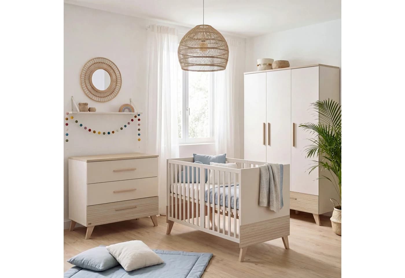 roba Wickelkommode Sidney Beige 3 Schubladen Massivholz Füße - Bild 5