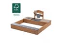 roba Sandkasten mit Matschküche und Sitzbank braun Massivholz Bild 4