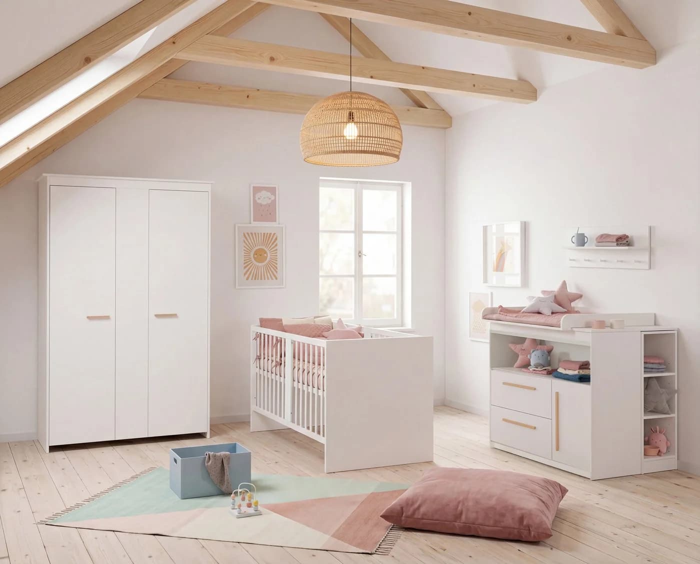 roba® Babybett 70x140 cm höhenverstellbar weiß Holz - Bild 3