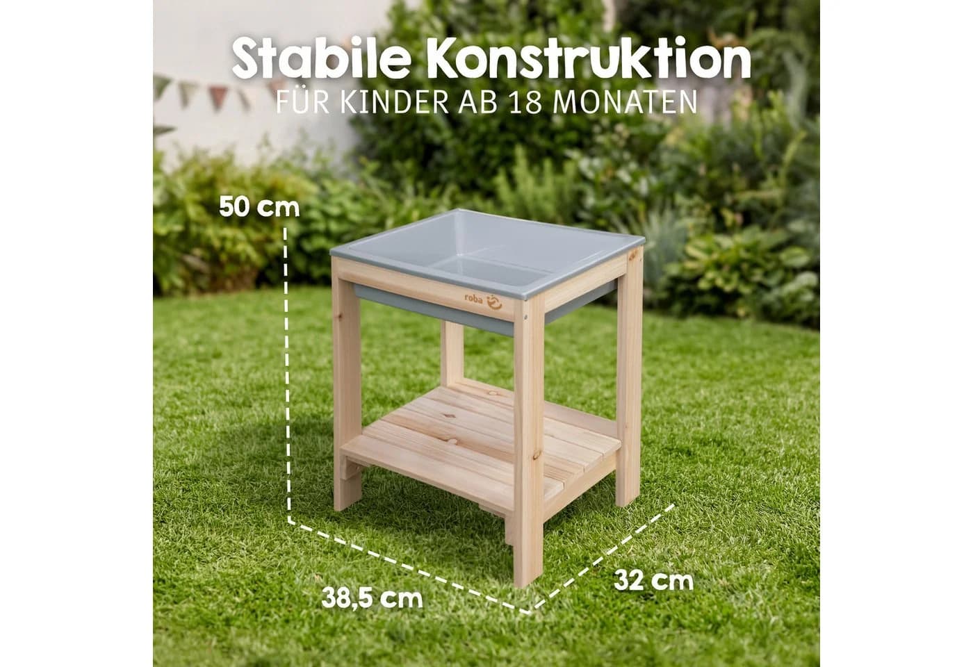 roba® Spieltisch Tiny aus Massivholz mit Wanne - Bild 3
