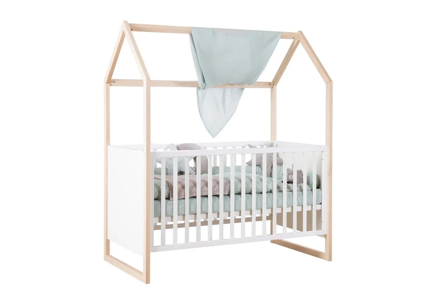roba Babybett Noah 70x140 cm Weiß höhenverstellbar mitwachsend - Bild 2