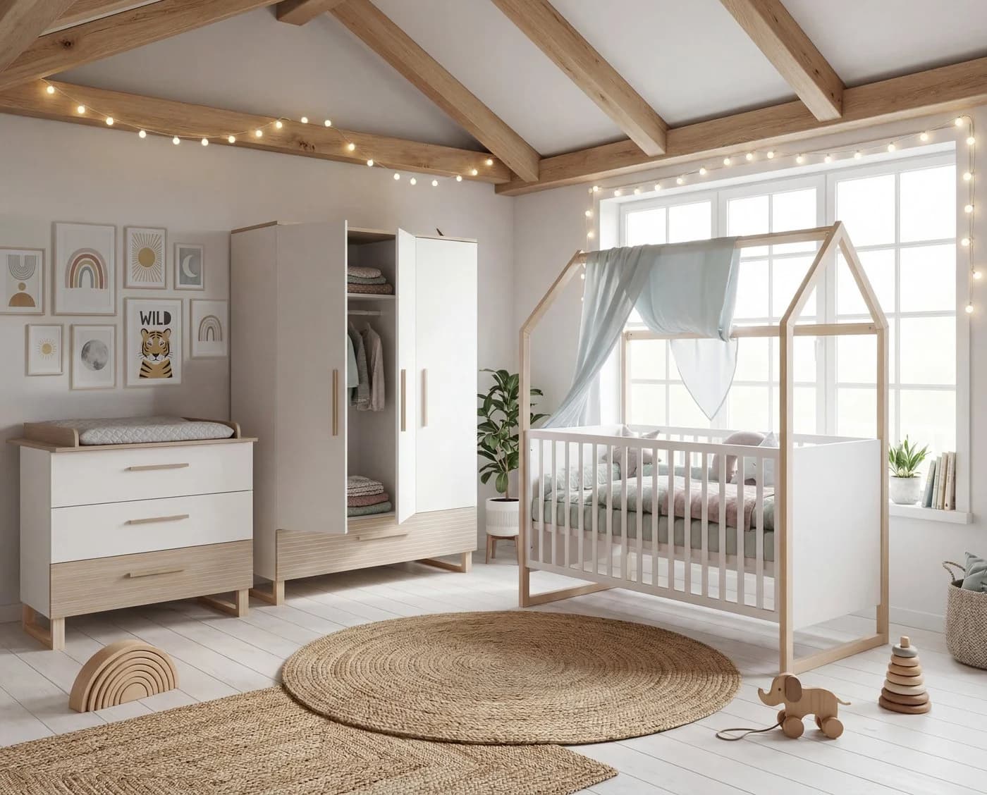 roba Babybett Noah 70x140 cm Weiß höhenverstellbar mitwachsend - Bild 3