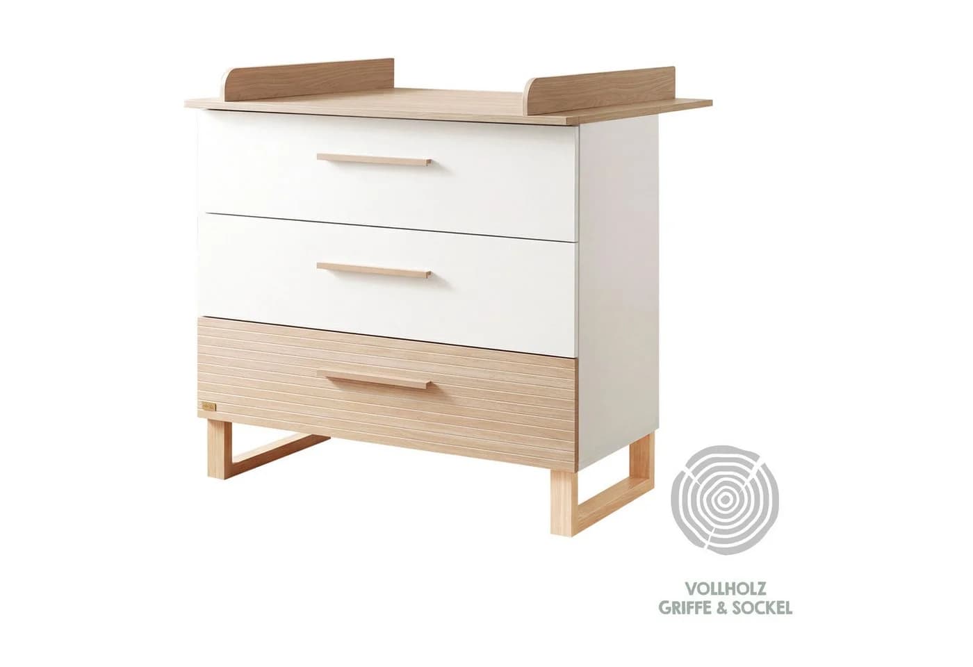 roba® Babymöbel-Set Noah Weiß Massivholz Füße - Bild 4