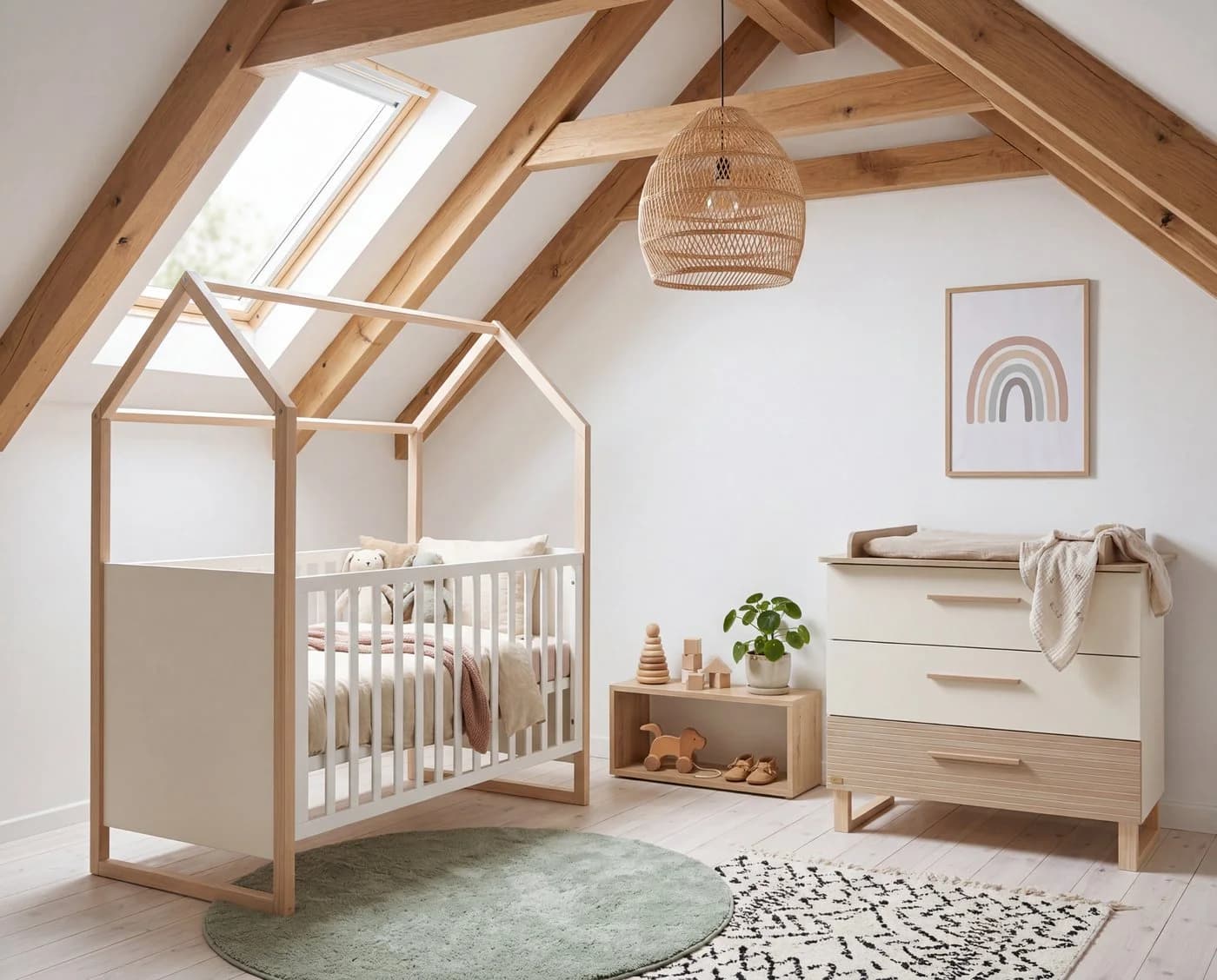 roba® Babymöbel-Set Noah Weiß Massivholz Füße - Bild 2