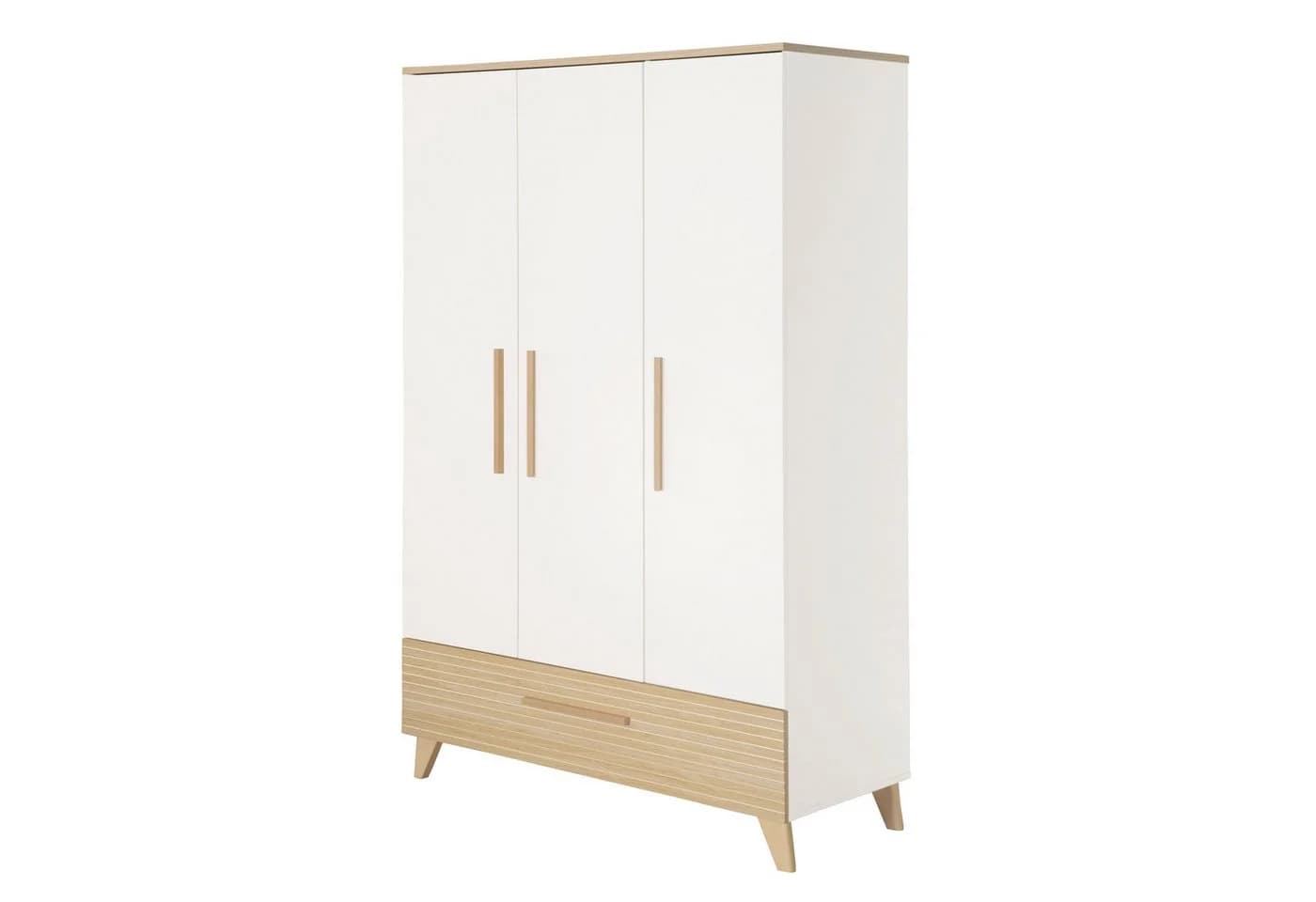 roba® Kleiderschrank Theo Weiß Ulme 3 Türen 1 Schublade Soft-Close - Bild 2