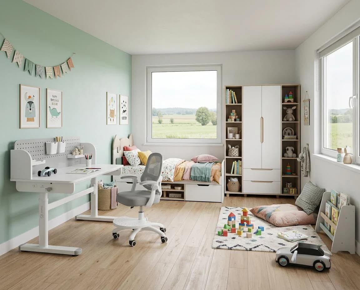 roba® Kinderschreibtisch Smart Grow höhenverstellbar neigbar weiß