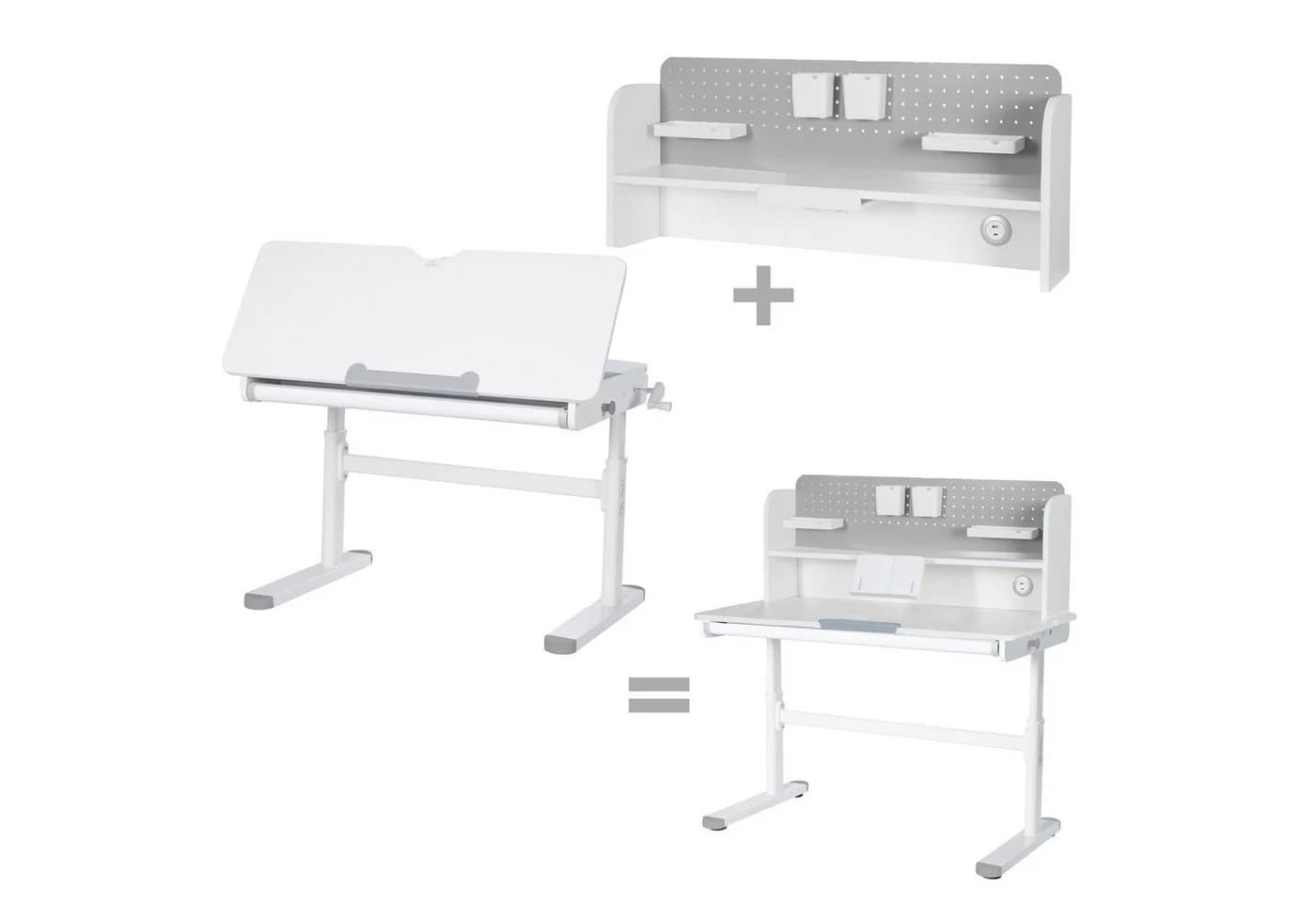 roba® Kinderschreibtisch Smart Grow höhenverstellbar neigbar weiß - Bild 2
