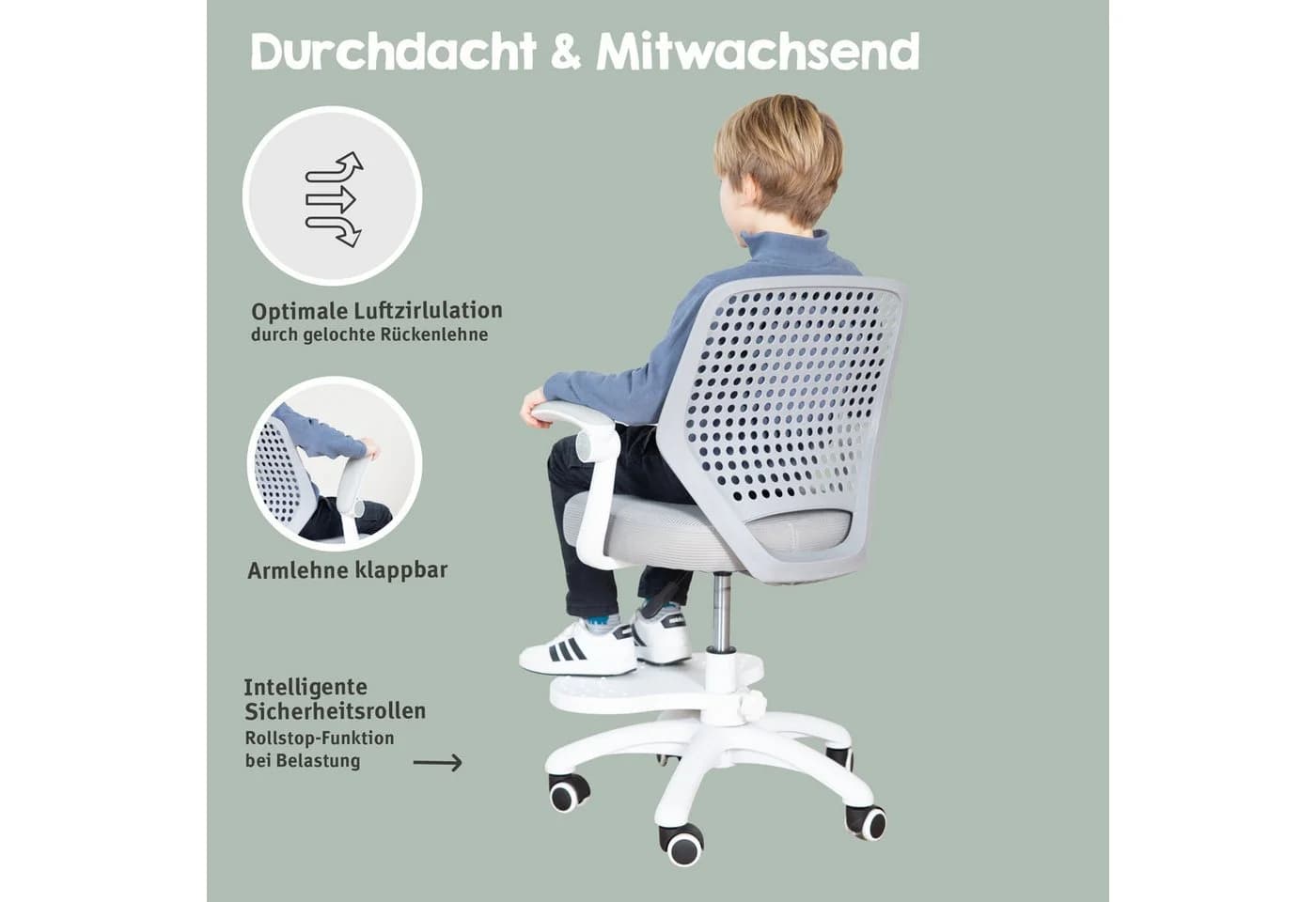 roba® Schreibtischstuhl Smart Grow Basic - Kinder-Drehstuhl ergonomisch - Bild 5