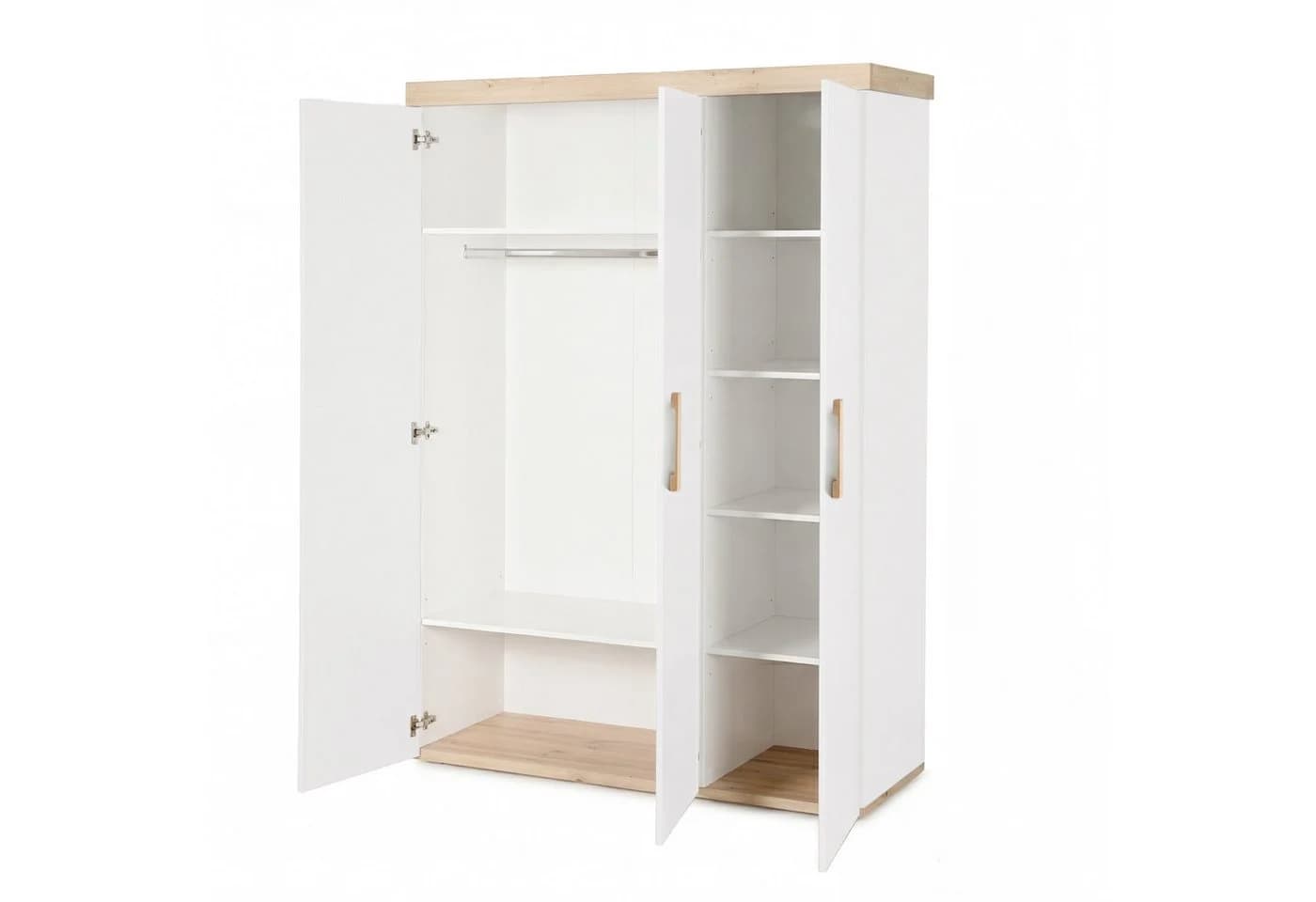 roba® Kleiderschrank Jimmy 3-Türer Weiß Soft Close - Bild 5