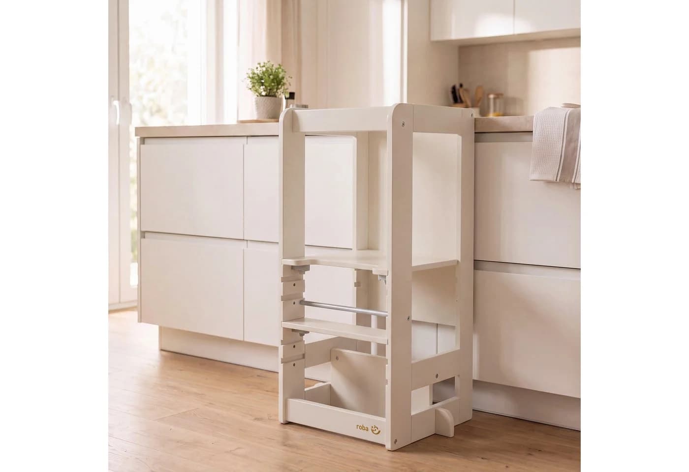 roba® Stehhilfe 2 in 1 Lernturm "Step & Play" Beige