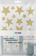 Heyda Fenstersticker Sterne Glitter-Gold 3 Bogen Bild 3
