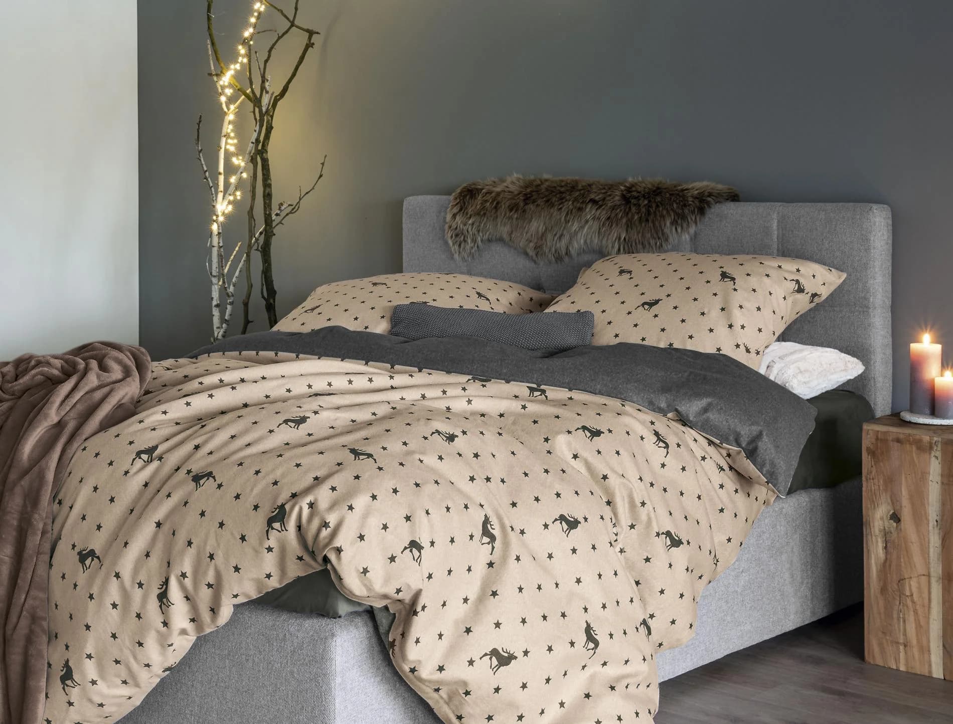 Irisette Wendebettwäsche Panda 8395 Beige 100% Baumwolle Feinbiber