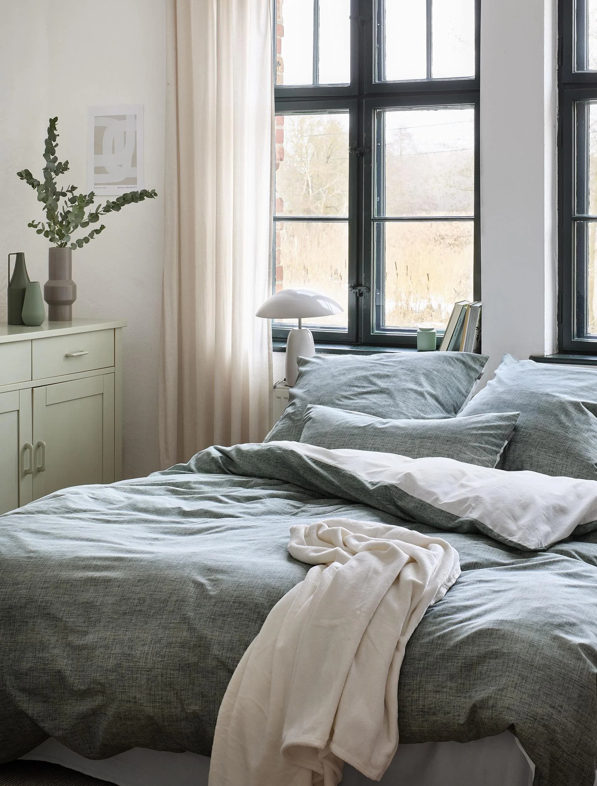 Irisette Wendebettwäsche Mako-Satin Salbei 155x220cm