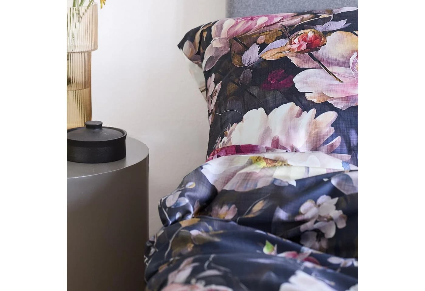 Irisette Mako Satin Bettwäsche Wave Blumen Rosa Grau 135x200 - Bild 3