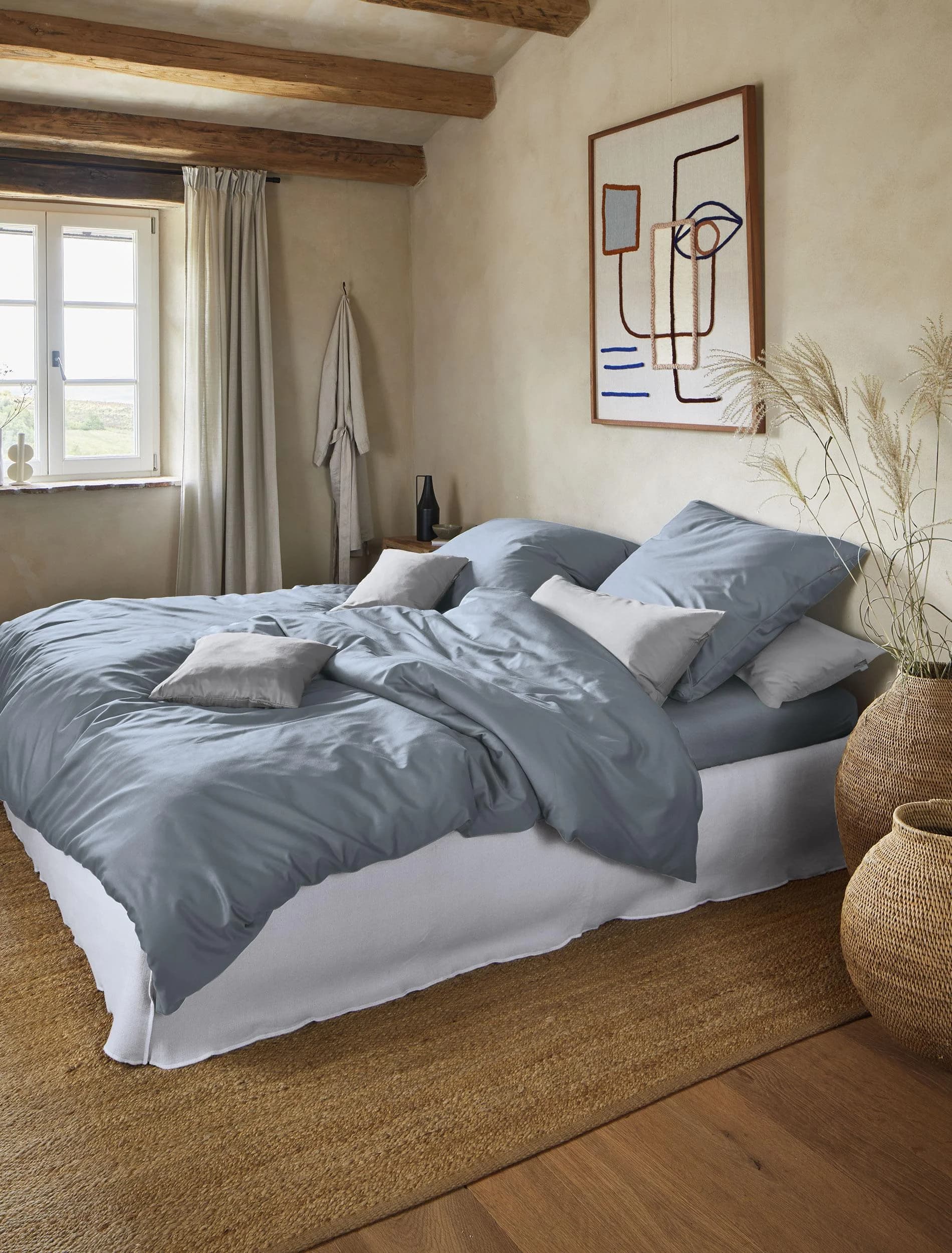 Irisette Bettwäsche Paris 8000 Blau Mako-Satin
