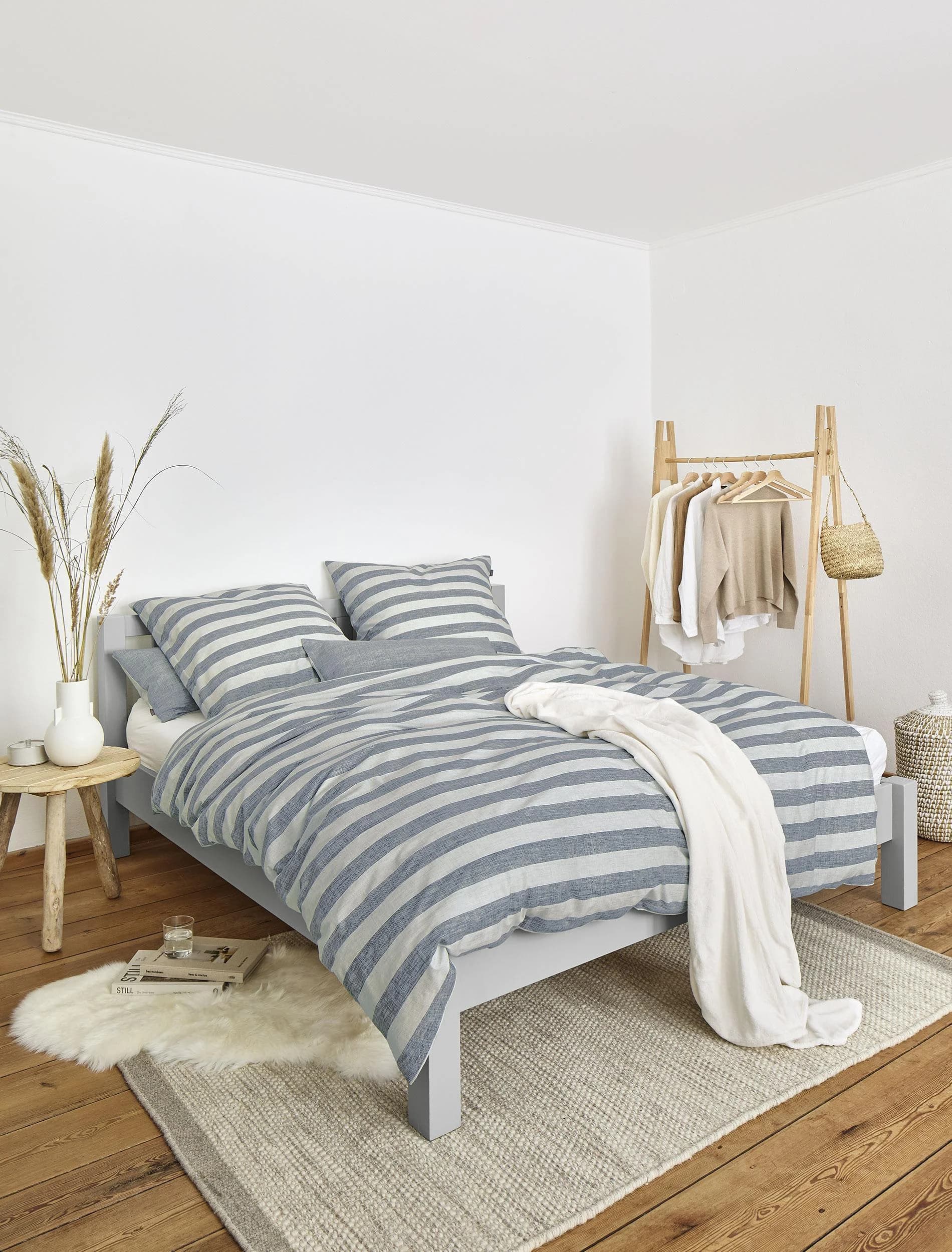 Bettwäsche IRISETTE Wave-HK 8559 Blau Mako-Satin