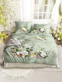 Irisette Bettwäsche Wave 8711 Grün Floral Mako-Satin Bild 1