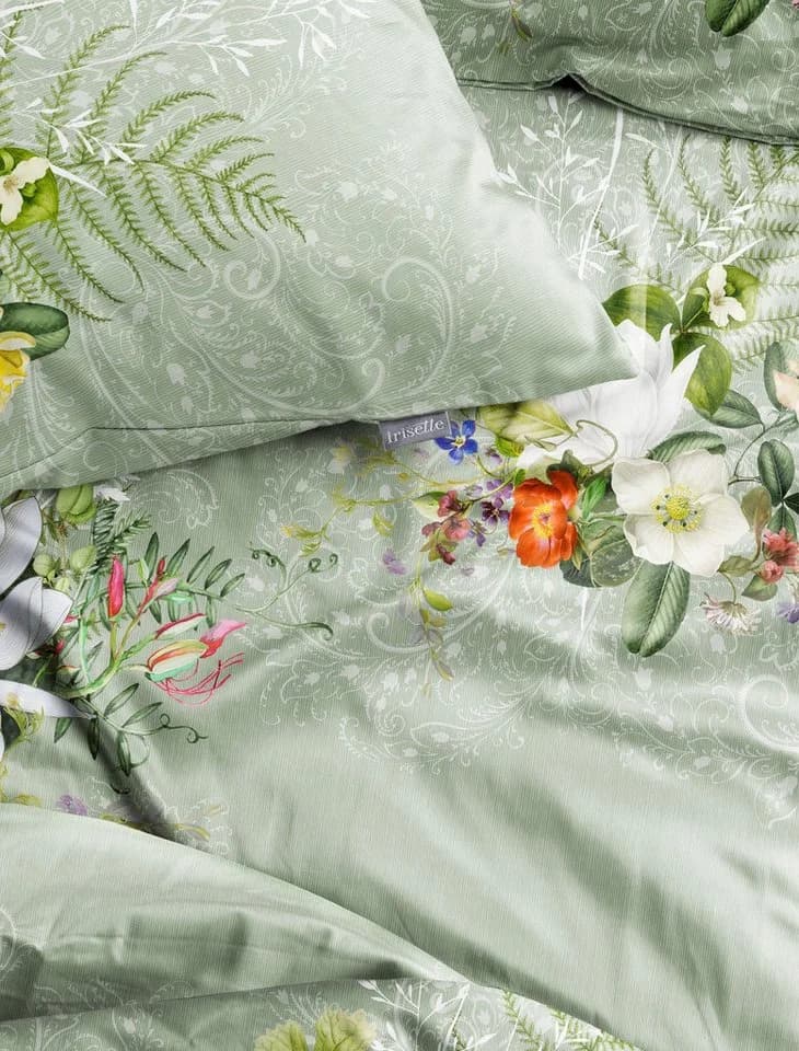 Irisette Bettwäsche Wave 8711 Grün Floral Mako-Satin - Bild 4