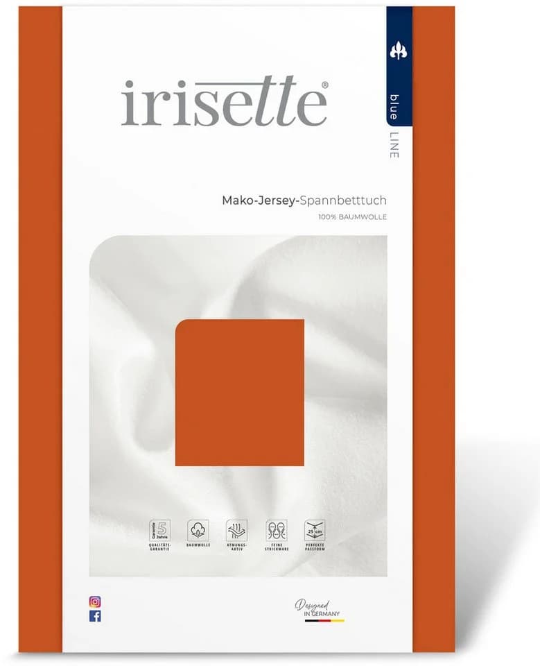 IRISETTE Spannbettlaken Jupiter 8 Orange Mako-Jersey - Bild 4