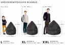 Sitting Point Sitzsack EASY L Schwarz - Polystyrolfüllung & Abnehmbarer Bezug Bild 4