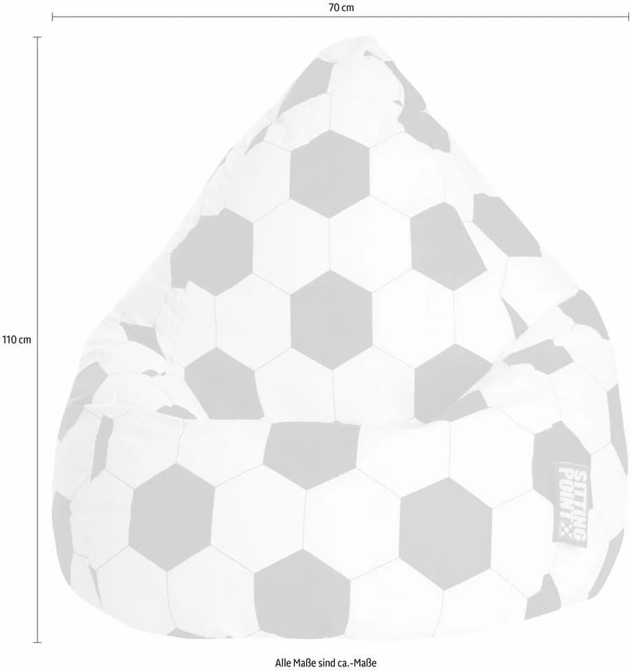 Sitting Point Sitzsack Fussball XL - Bunt Patch-Optik