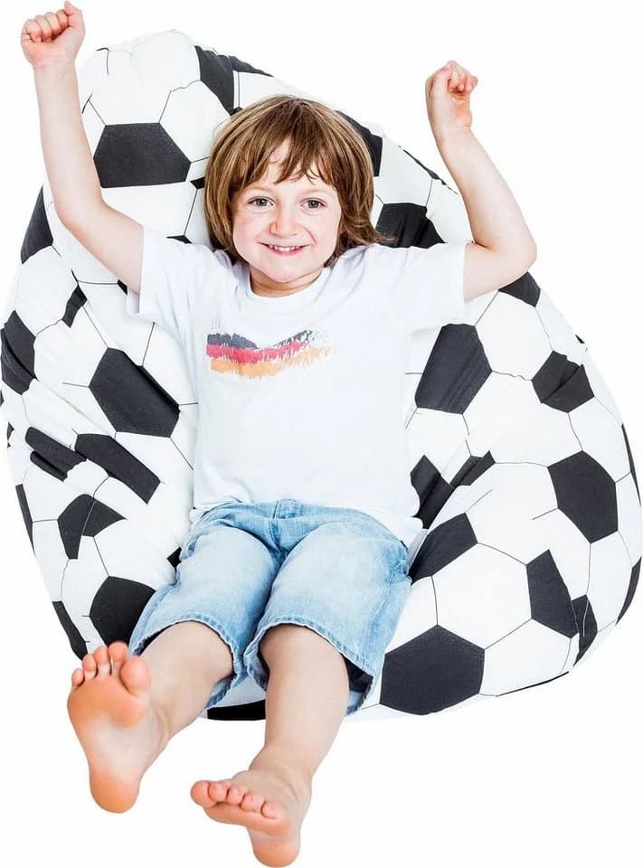 Sitting Point Sitzsack Fussball XL - Bunt Patch-Optik - Bild 4